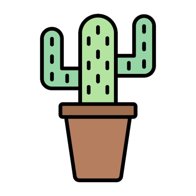 Ilustración plana de cactus