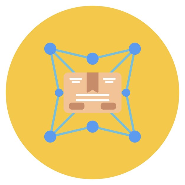 Ilustración plana de la cadena de bloques