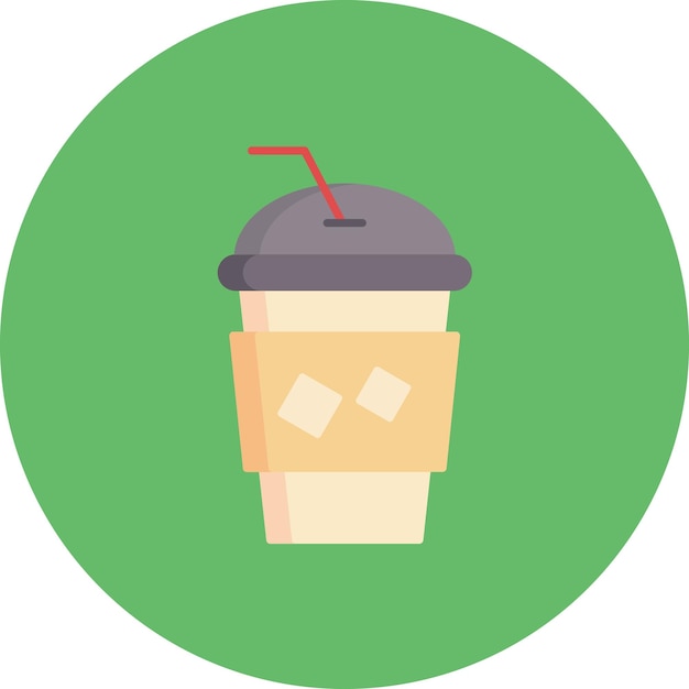 Ilustración plana de café helado