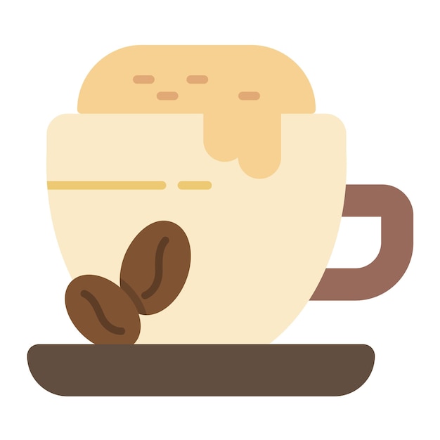 Ilustración plana del café latte
