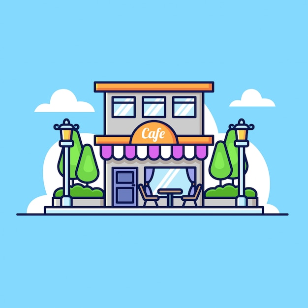 Ilustración plana de café
