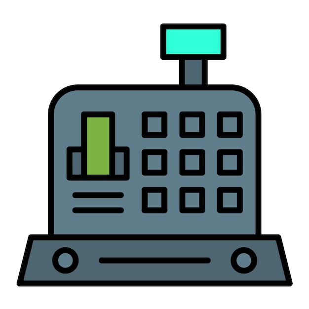 Ilustración plana de la caja automática