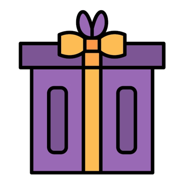 Ilustración plana de la caja de regalo