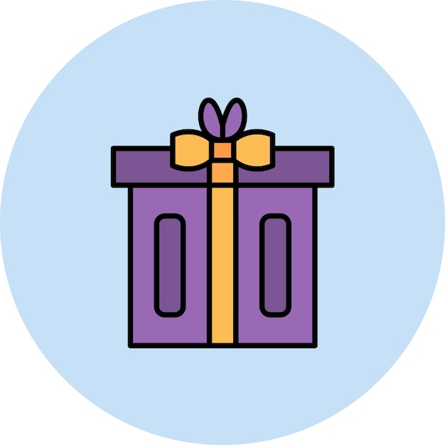 Ilustración plana de la caja de regalo