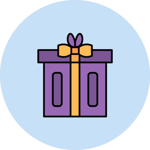 Ilustración plana de la caja de regalo