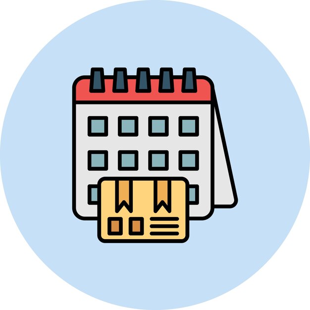 Ilustración plana del calendario de entregas