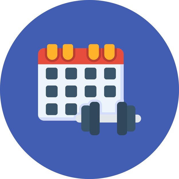 Ilustración plana del calendario del gimnasio
