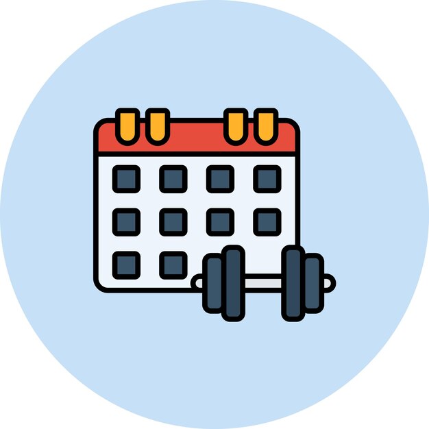 Ilustración plana del calendario del gimnasio