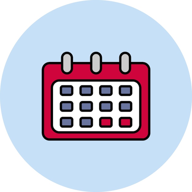 Ilustración plana del calendario