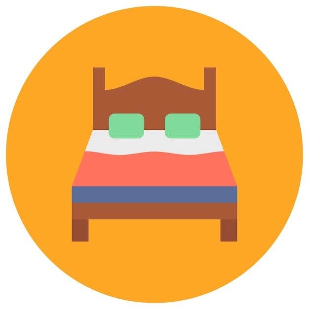 Ilustración plana de cama doble