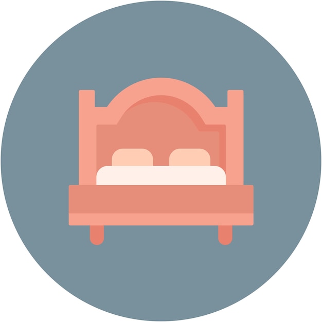 Ilustración plana de cama