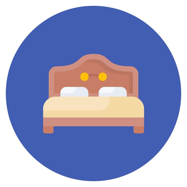 Ilustración plana de cama