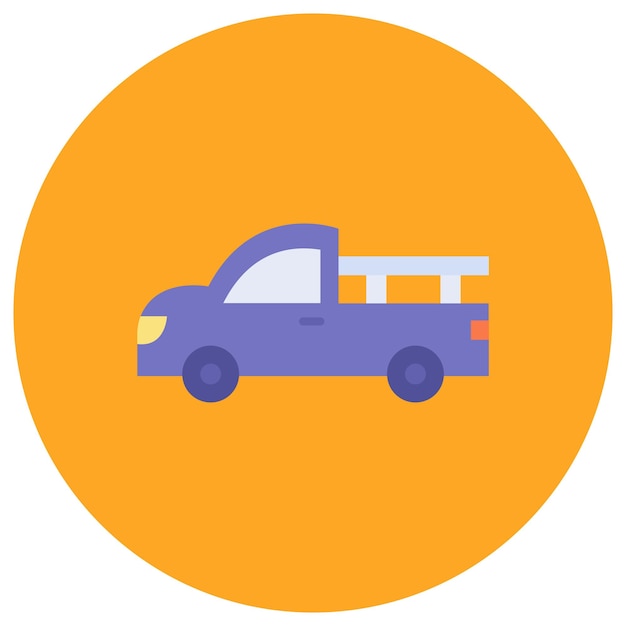 Ilustración plana de camioneta