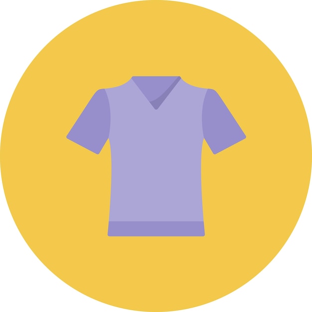 Ilustración plana de camisa con cuello en V