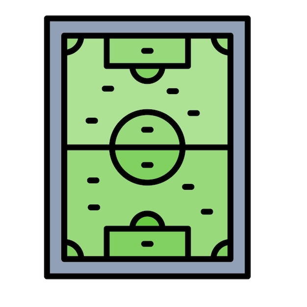 Ilustración plana del campo de fútbol