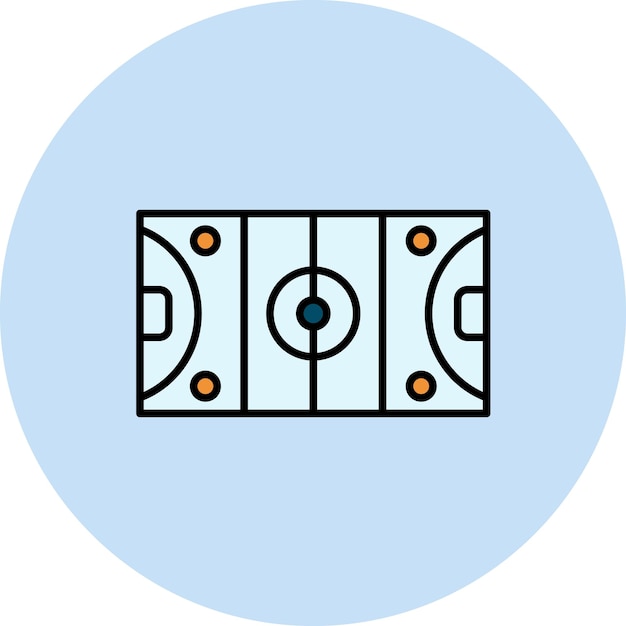 Ilustración plana del campo de hockey