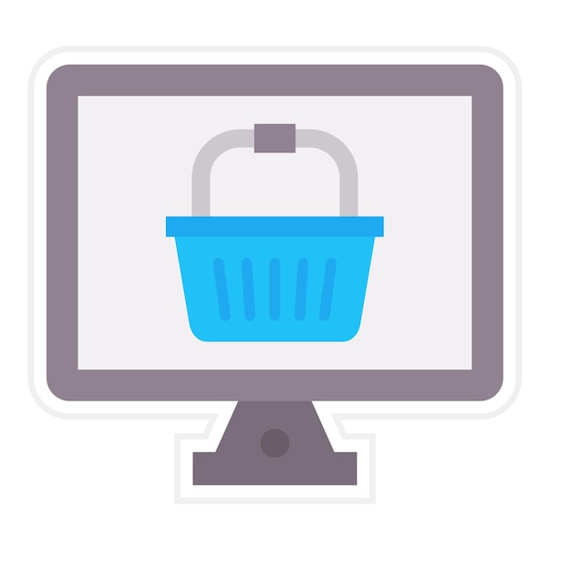 Ilustración plana de la canasta de compras en línea