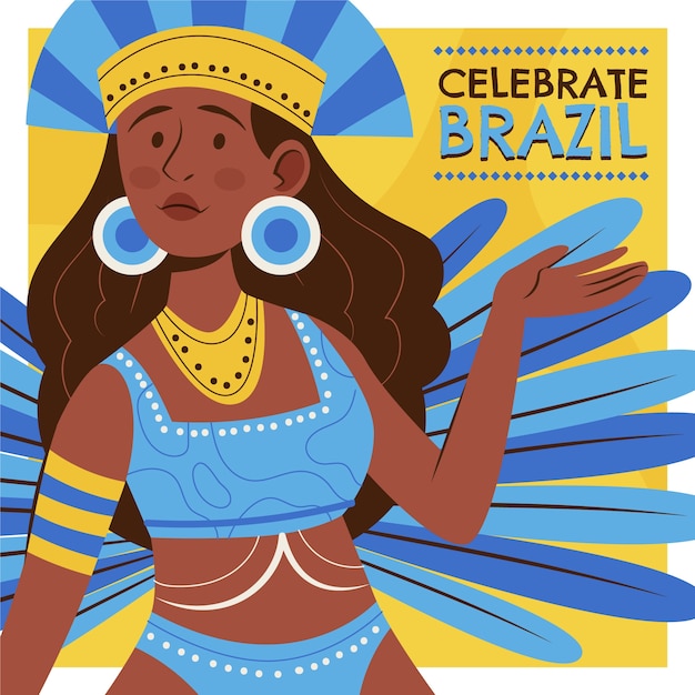 Vector ilustración plana carnaval brasileño