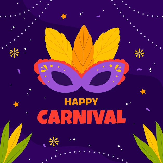 Ilustración plana de carnaval