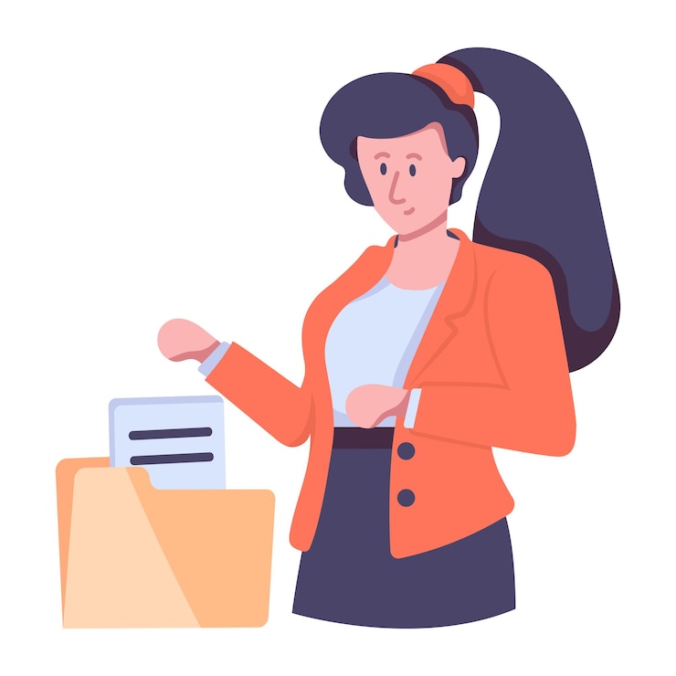 Vector una ilustración plana de la carpeta de archivos.