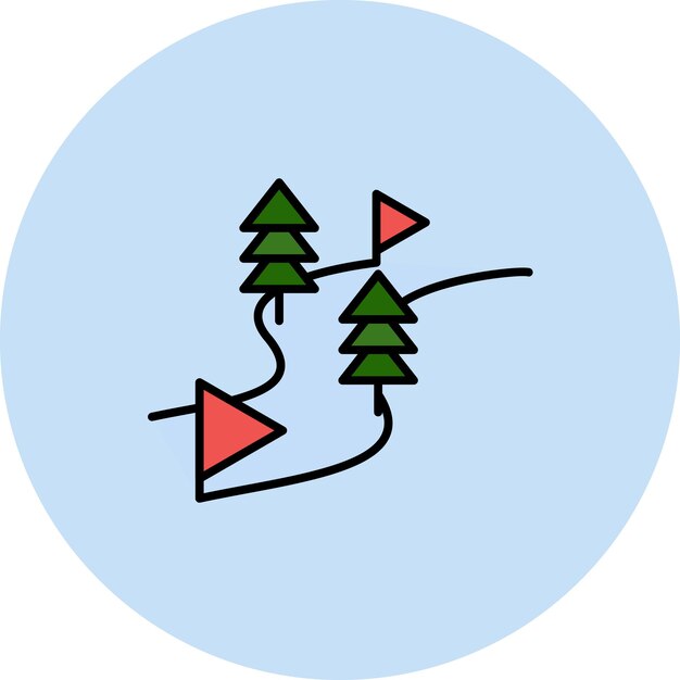 Ilustración plana de una carrera de snowboard
