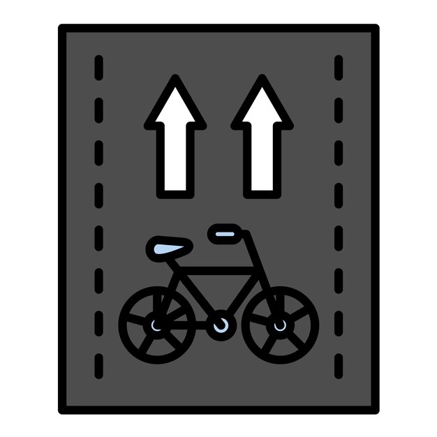 Ilustración plana del carril para bicicletas