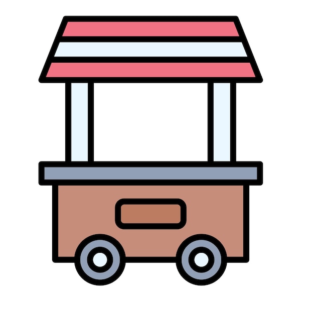 Ilustración plana del carrito de comida