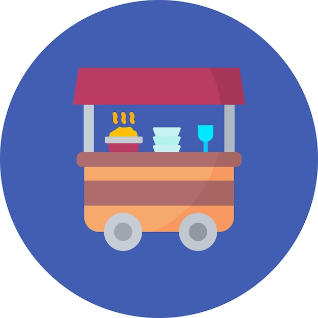 Ilustración plana del carrito de comida