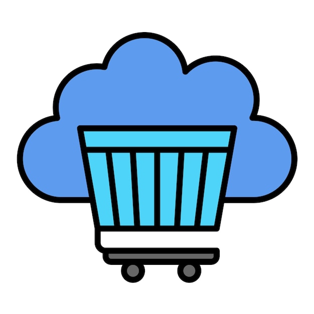 Ilustración plana del carro de las nubes