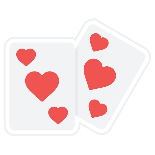 Ilustración plana de las cartas de juego