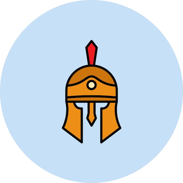 Ilustración plana de casco romano