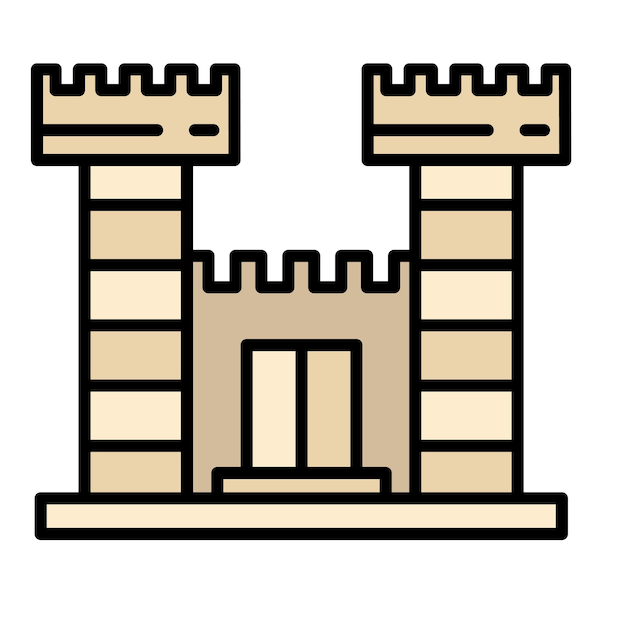Ilustración plana del castillo