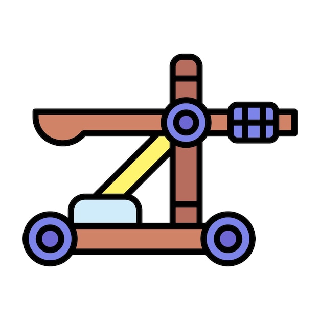 Ilustración plana de catapulta