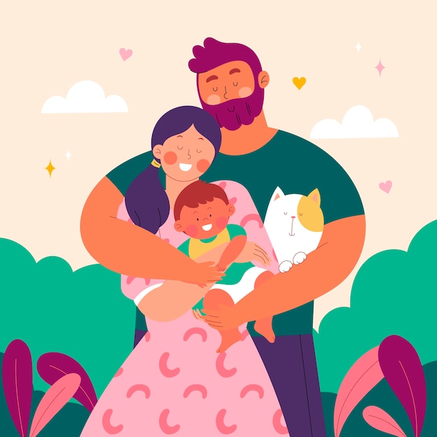 Vector ilustración plana para la celebración del día del abrazo