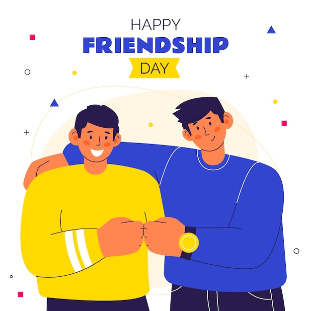 Ilustración plana para la celebración del día de la amistad.