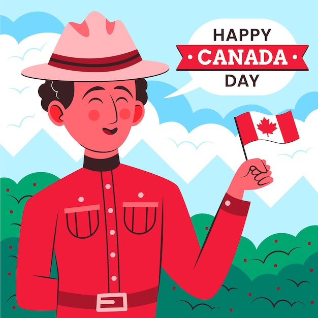 Ilustración plana para la celebración del día de canadá