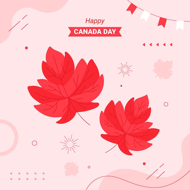 Vector ilustración plana para la celebración del día de canadá