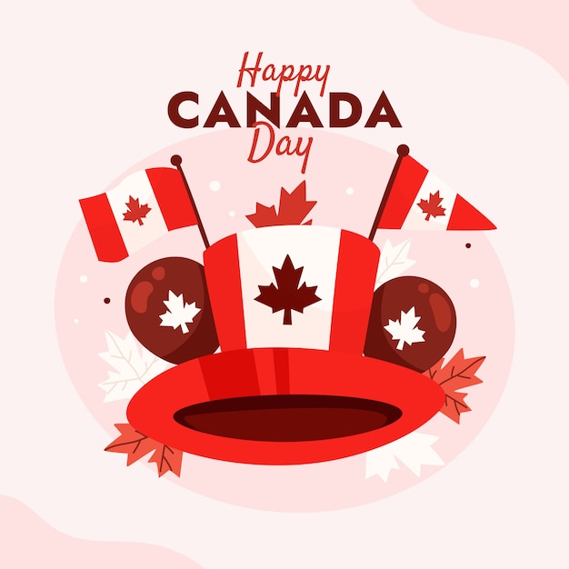 Vector ilustración plana para la celebración del día de canadá