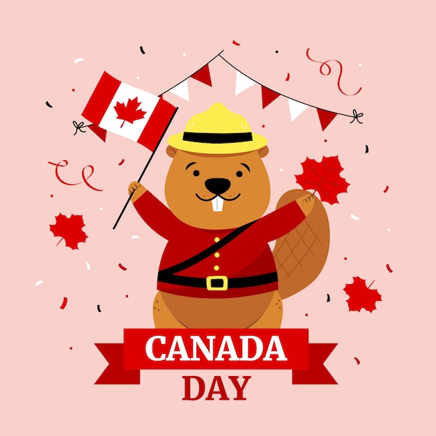 Ilustración plana para la celebración del día de canadá