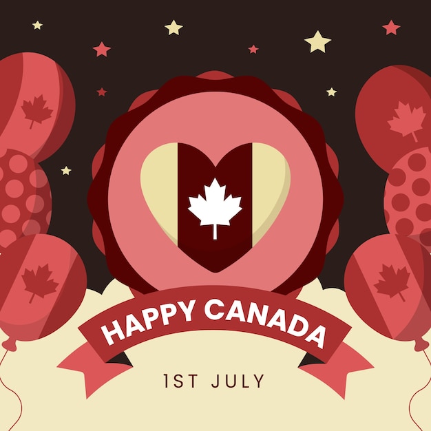 Ilustración plana para la celebración del día de canadá