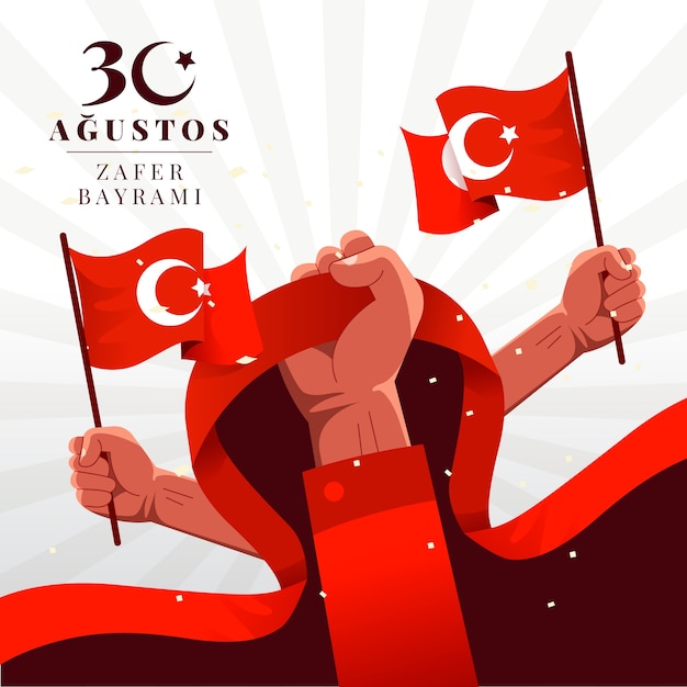 Ilustración plana para la celebración del día de las fuerzas armadas turcas