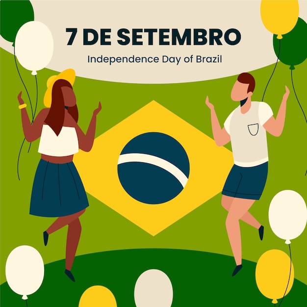 Ilustración plana para la celebración del día de la independencia de Brasil