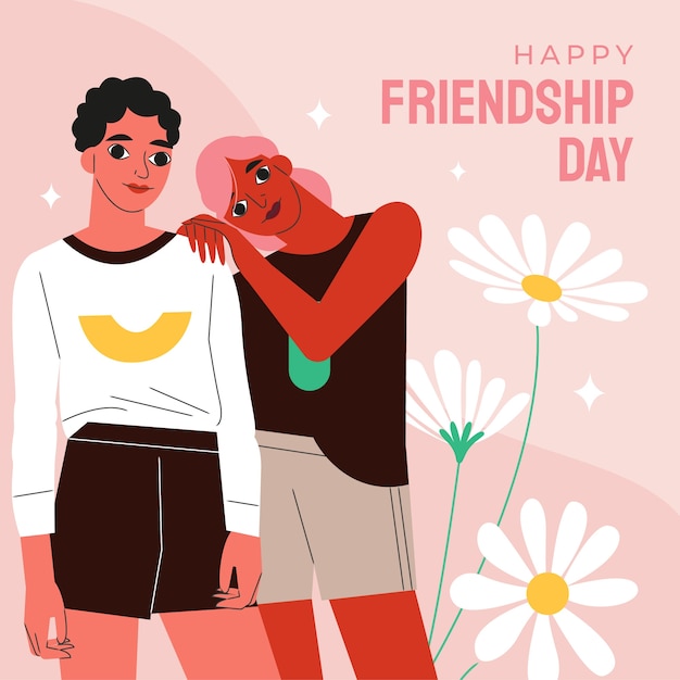 Vector ilustración plana para la celebración del día internacional de la amistad.