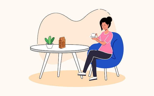 Ilustración plana para la celebración del día internacional del café