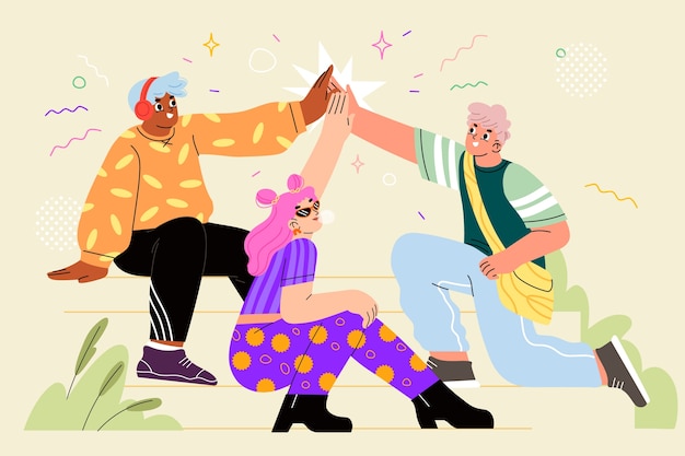 Ilustración plana para la celebración del día internacional de la juventud.