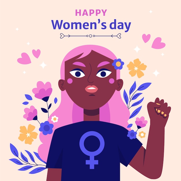 Vector ilustración plana para la celebración del día internacional de la mujer.