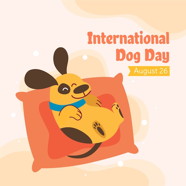Ilustración plana para la celebración del día internacional del perro.