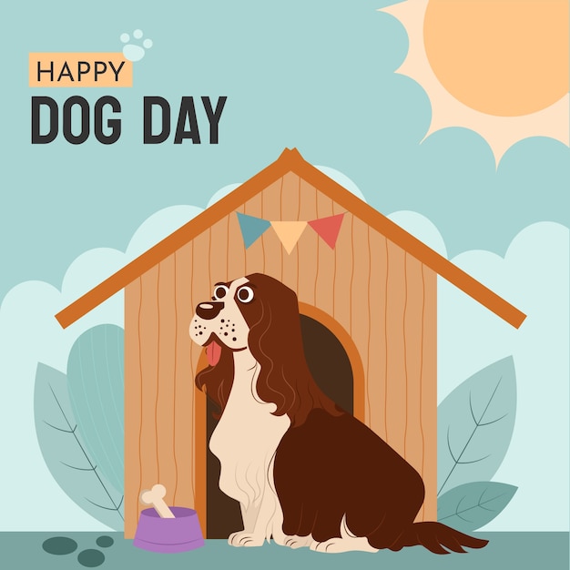 Vector ilustración plana para la celebración del día internacional del perro.