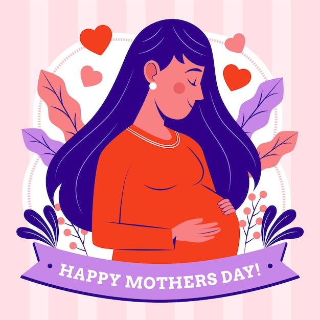 Ilustración plana para la celebración del día de la madre.