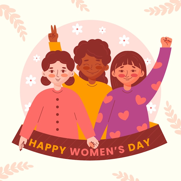 Vector ilustración plana de celebración del día de la mujer